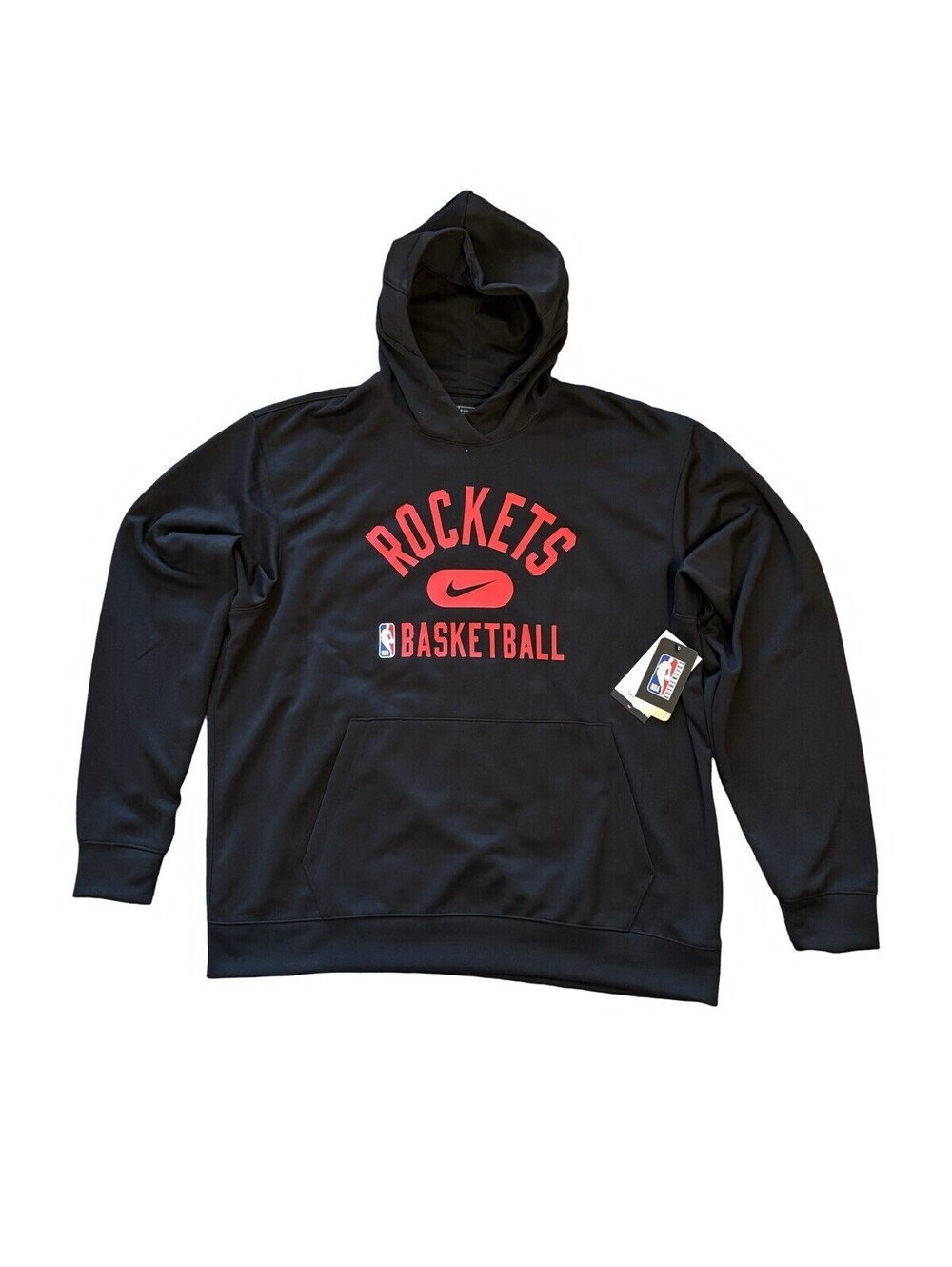 Nike Houston Rockets Mens Black Basketball Hoodie NBA Dri Fit Sweatshirt XL-Tall